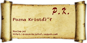 Pozna Kristóf névjegykártya